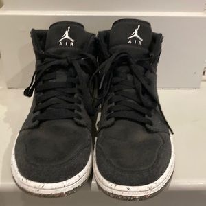 Air Jordan Retro Sneakers, Blue Black White Grey Confetti